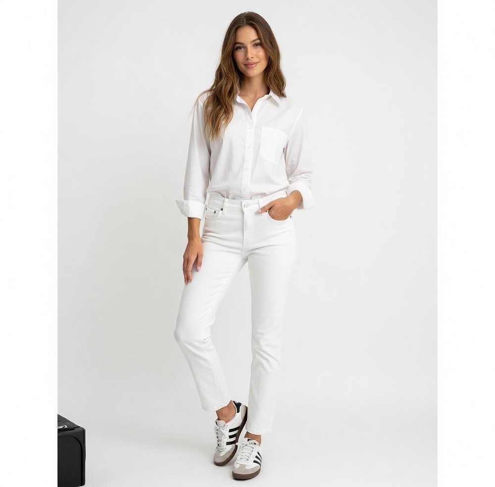 Lucky Brand Women's White Skinny Jeans Size 8/29 Ankle Stretch Cotton Denim VG